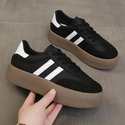 2024 New Women's Casual Sneakers Fashion Lace Up Platform Vulcanize Shoes for Women Outdoor Durable Flats Ladies Running Shoes