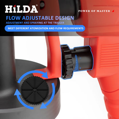 HILDA 800ML Electric Spray Gun High Power Tools Paint Sprayer Auto Household Red Electric Spray Gun