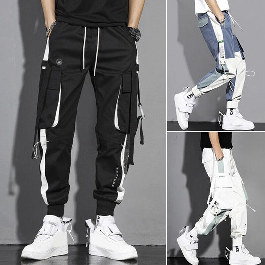 New 2024 Men Casual Trouser Streetwear High Waist Cargo Pants Joggers Versatile Hip Hop Harem Pants Casual Male Trousers