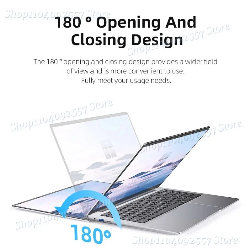 14.1" Ultra Slim Laptop 16GB RAM 2TB SSD Intel N3700 Notebook Gamer 1920*1080 Display Office Study Computer PC Windows 11 Pro