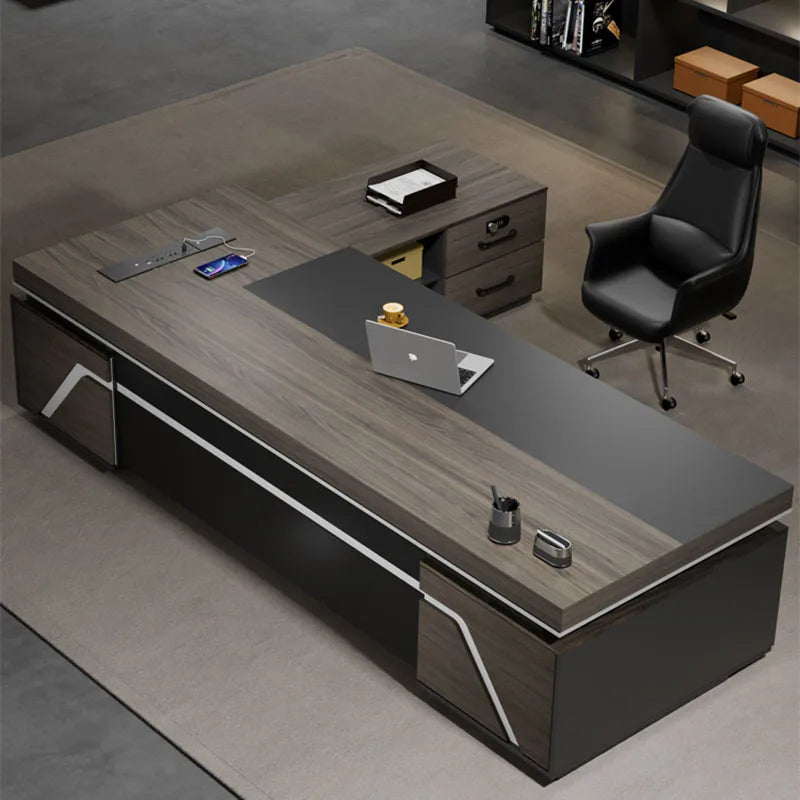 Work Computer Office Desks Boss Luxury L Shape Storage Workstation Office Table Executive Tavolo Da Lavoro Modern Furnitures