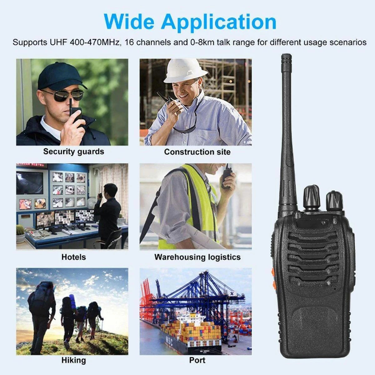 1PC/2PCS  Baofeng 888S Walkie Talkie BF-888S 5W Ham Two-Way Radio Set UHF 400-470MHz 16CH Walkie-Talkie Transceiver USB Charger