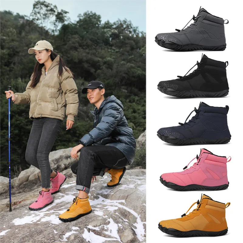 Brand New Winter Boots for Men Women Snow BareFoot Outdoor Non-slip Warm Fur Casual Sneakers Plus Size Ankle Boots Hiking Shoes