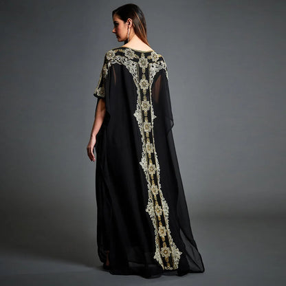 Turkish Caftan Marocain Qatar Oman Clothing for Women Robes Summer Dress Elegant Long Sleeves Kaftan Dubai Islam Muslim Dress