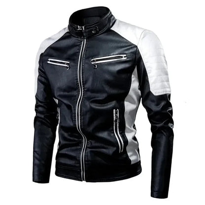 2024 Spring Men Zipper Jacket High Quality Male Jacket Multi Pocket Casual Motorcycle  PU Leather Jackets