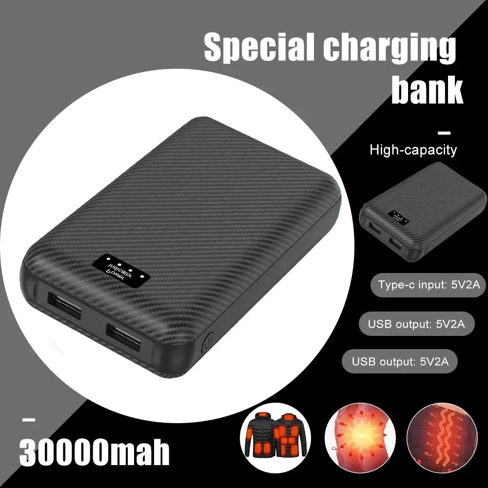 Powerbank 30000mAh Portable Heating Mobile Power Supply for Heating Vest Jacket Gloves Electric Heating Equipment DC Power Bank