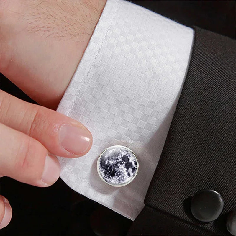 Cufflinks Universe Galaxy Planet Cufflinks Men Fashion Cuff Links Wedding Nebula Moon Jewelry Star Best Man Cufflinks