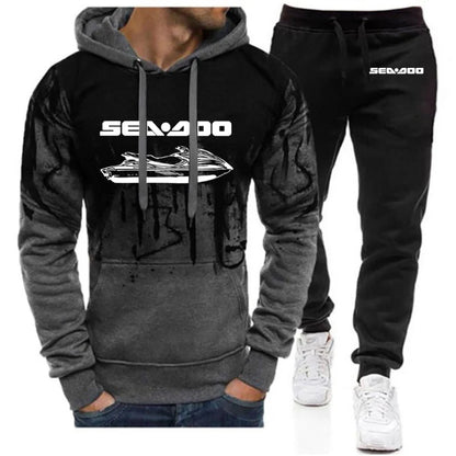 In 2024, the new Sea Doo Seadoo Moto sports suit will feature gradient prints, men's hoodies and sweatpants for both spring