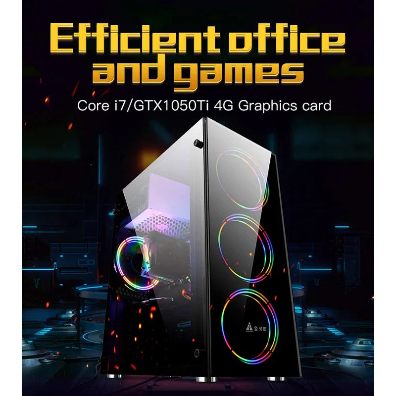 Game Desktop Host Core I7 CPU  256G SSD Power Supply PC Gaming Desktop Computer office desktop