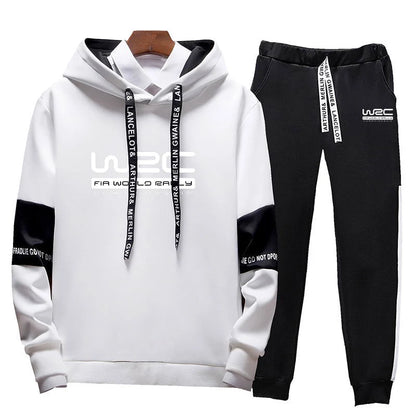 World Rally Championship WRC Spring and Autumn New Men Fashion Lace-up Sets Printing Hoodie Leisure Trousers Two-piece Suits