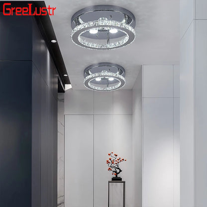 Led K9 Crystal Ceiling Lamp Bedroom Kitchen Cricle Ceiling Chandelier LightCristal Lustre Home Decora 110V-220V Lighting Fixture