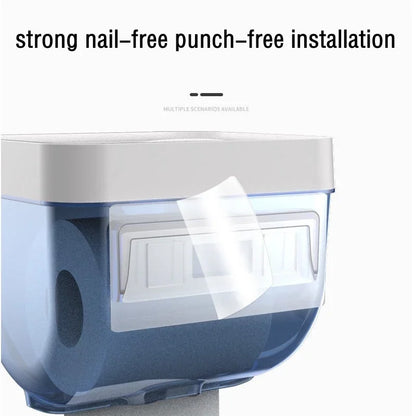 Punch-free Toilet Paper Holder Box Waterproof Storage Toilet Paper Storage Rack Paper Towel Kitchen Bathroom Storage Box