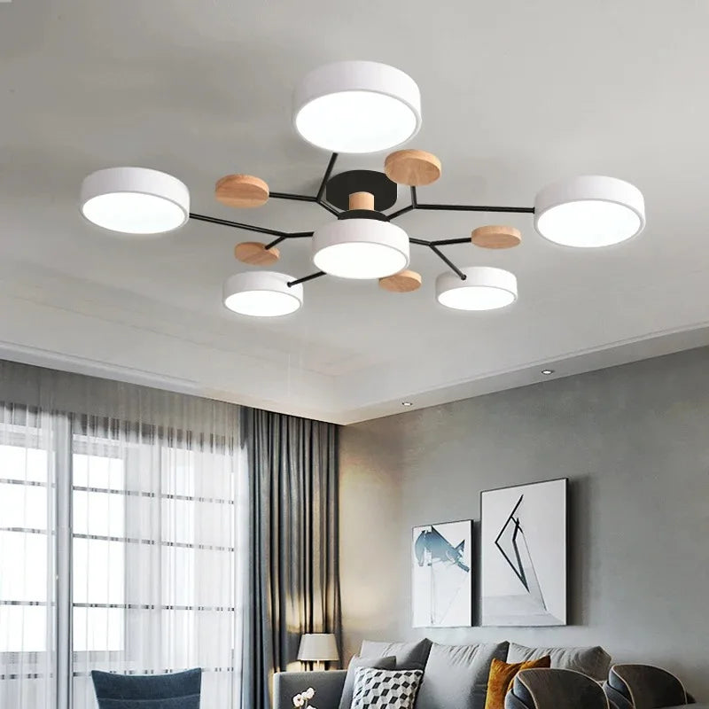 IRALAN Modern Ceiling pendant lamp three-color dimming macaron color ceiling pendant chandelier Lamps for room kitchen office