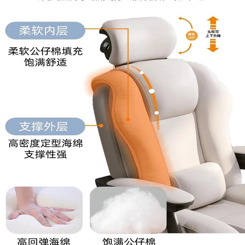 Office Desk Chair Relaxation Armchair Beauty Salon Chairs Ergonomic Bedroom Portable Furniture Home Posture Correction Leg Rest