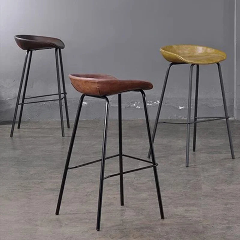 Mid Century Chair Metal Chairs Dining Modern Bar Stool Professional Makeup High Kitchen Stools Floor Breakfast Gamer Camping