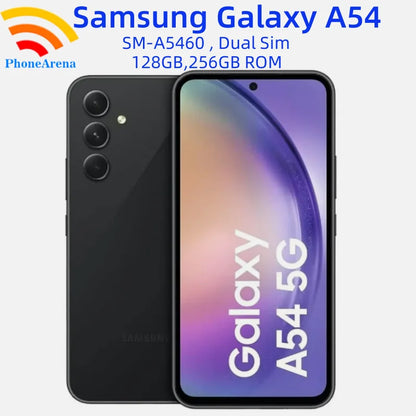 Unlocked Samsung Galaxy A54 A5460 2SIM 128GB/256GB ROM 6.4' AMOLED Octa Core Fingerprint NFC 5G Mobile Phone