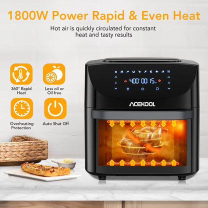 Air Fryer Toaster Oven 18L Large 10-in-1 Digital Convection Oven Air Fryer Oven Combo