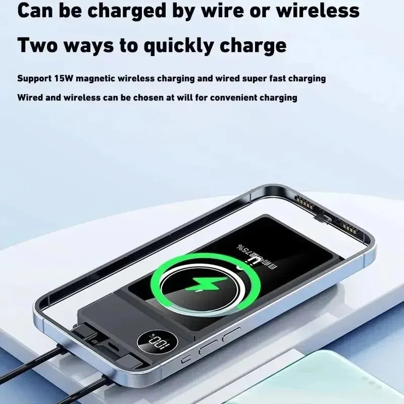 200000mAh Portable High-Capacity Ultra-Thin Magnetic Power Supply Support Fast Charging For IPhone Samsung Xiaomi Huawei