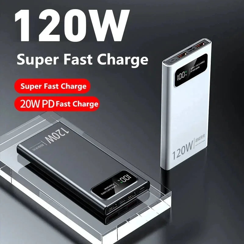 Xiaomi 200000mAh 120W Power Bank Super Fast Charging Battery High Capacity Digital Display Power Bank For iPhone Samsung Huawei