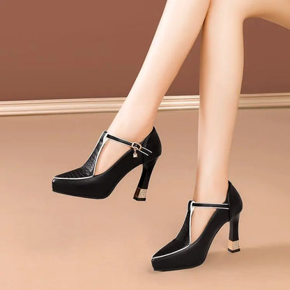 9.5Sexy Mid-heels Women Pointy Party 2024 Summer Fashion Dress Elegant Shoes for Skinny Heels Women High Fashion Shoes for Women