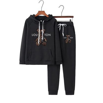 Women Luxury 2 Pcs Set Ladies Soft Hoodie Sets Vintage Female Sport Designer Hooded Sweatshirt Harajuku Y2k Trendy Tracksuit