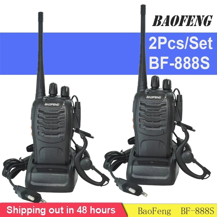 2Pcs/Lot Baofeng BF-888S Walkie Talkie Two-way Radio Set BF 888s UHF 400-470MHz 16CH Walkie-talkie Radios Transceiver