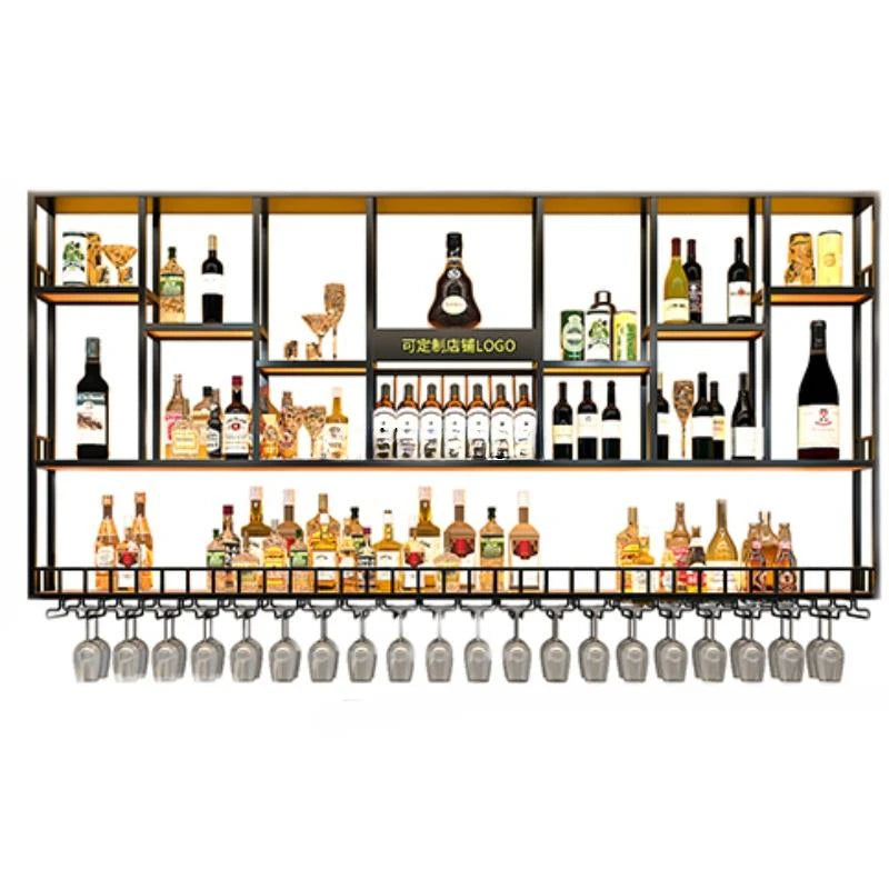 Coffee Bar Liquor Cabinet Buffet Kitchen Bottle Storage Metal Wall Wine Cellar Cabinets Display Mini Adega Barzinho Industrial