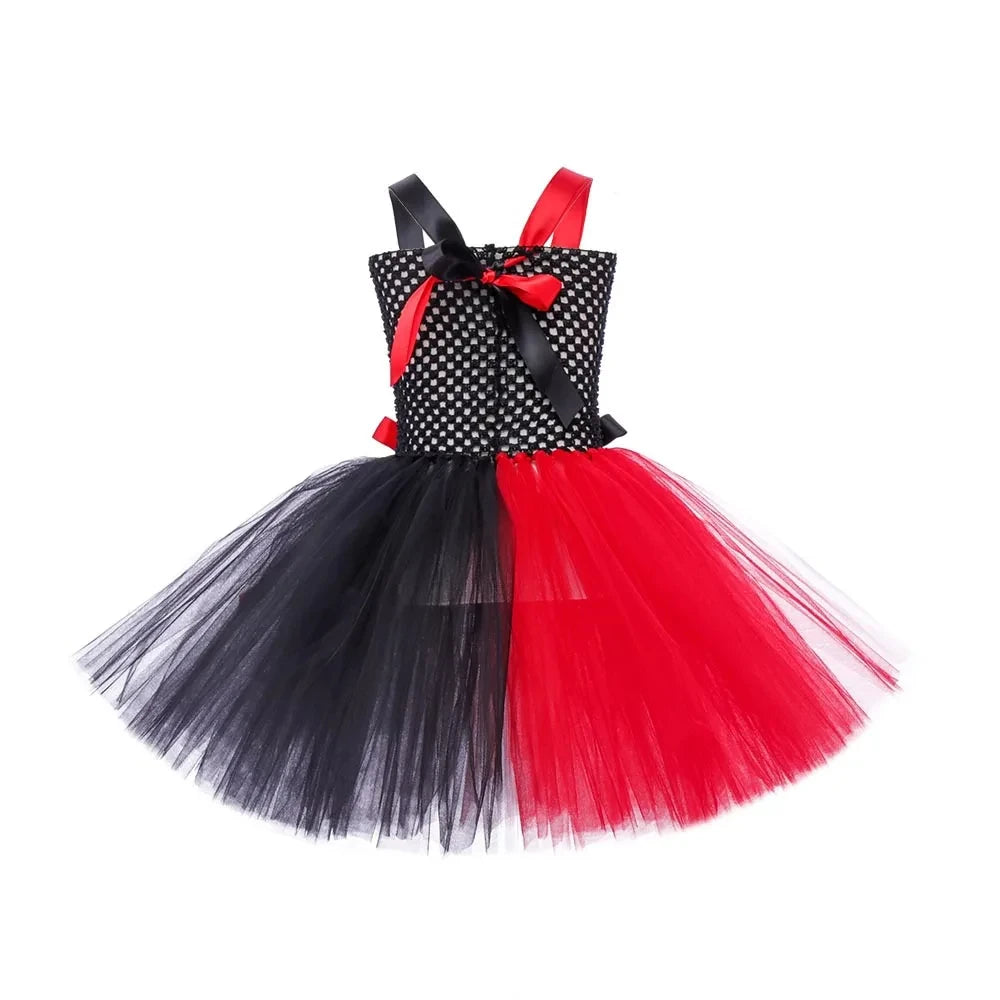 Girls Halloween Costume Circus Clown Costume Kids Tutu Skirts Dress Cosplay Stephen King's Cosplay Carnival Dress Fancy Dress Up