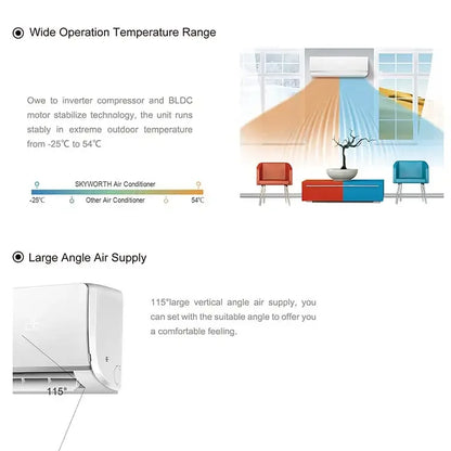 For Skyworth Factory 12000 BTU 18000 24000 BTU Inverter Heat And Cooling Wall Mounted Split AC unit air conditioner