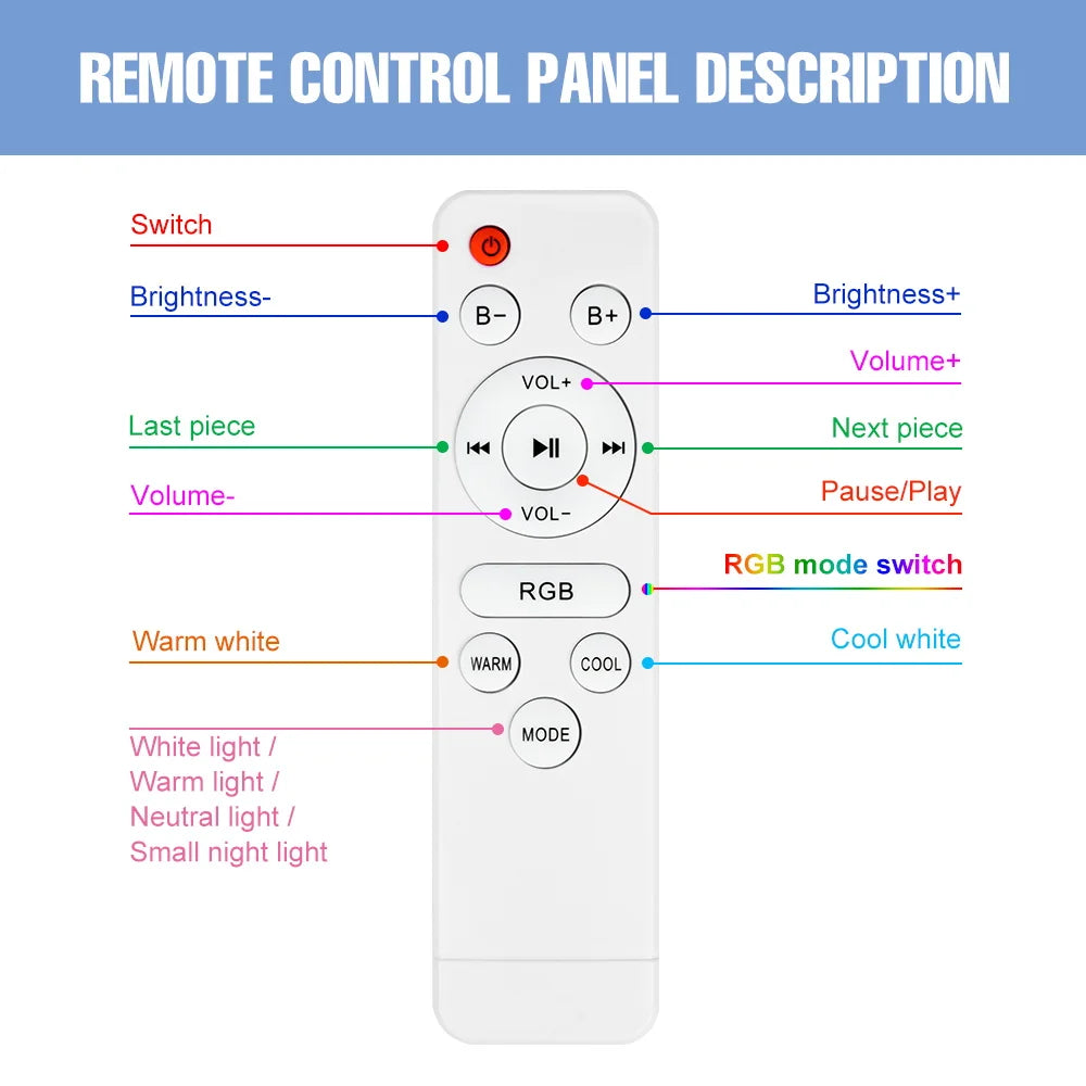 RGB LED Smart Ceiling Light APP Bluetooth Remote Control Dimmable LED Lamp With Music Speaker Living Room Decor Ambient Lights