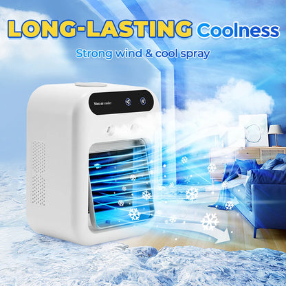 Portable Air Conditioner Mini Air Cooler Cooling Fan Air Conditioner Fan for Room Rechargeable Air Conditioning Humidifier Fan