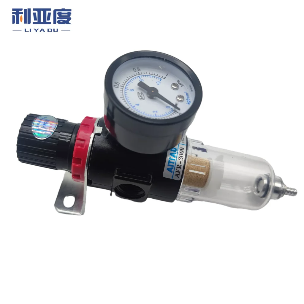 AFR2000 G1/4 Pneumatic Air Filter Regulator With Pressure Gauge/Flow Control Valve/Air Compressor Drain/ Speed Controller