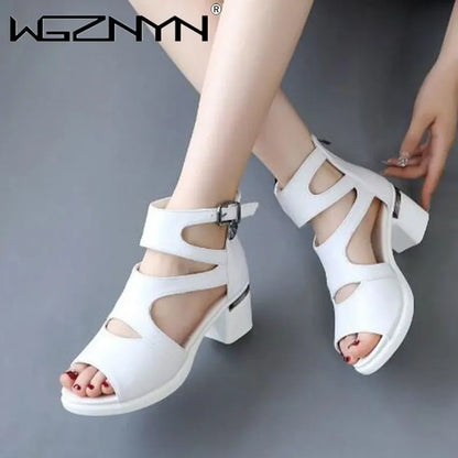 2023 NEW Comfortable Fashion Shoes Women Sandals High Heels Summer Sweet Fashion Wedding Shoes White and Black Handmade Sandals