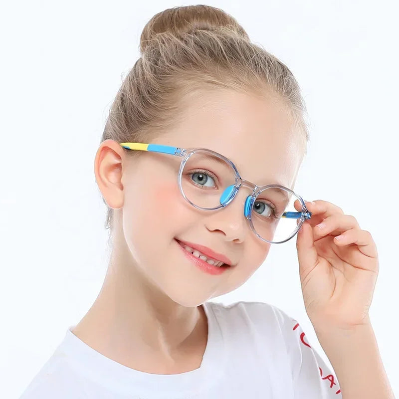 Anti Blue Light Glasses for Kids TR90 Round Optical Medical Glasses Frames Children Computer Eyeglasses