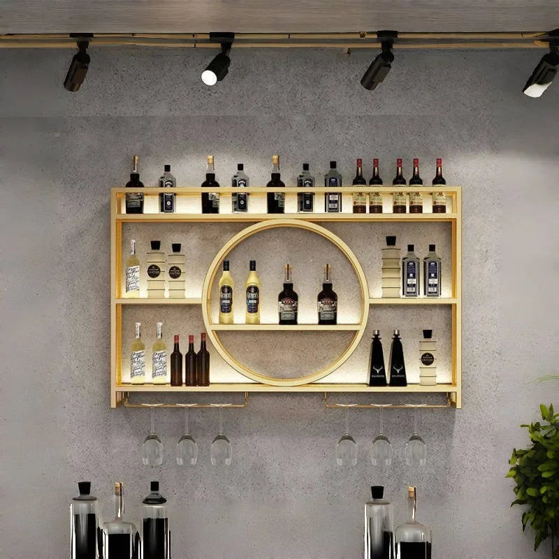 Furniture To Assemble Modern Bar Cabinet Industrial Drinks Luxury Wine Storage Beverage Column Shelf Wall Mounted Showcase Club