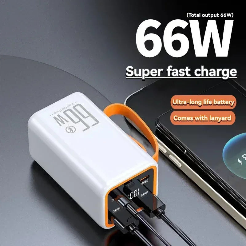 Mini Fast Charging Power Bank, 20W Bidirectional, 30000mAh, 66W, Compact and Suitable for iPhone and Android Mobile Power Supply