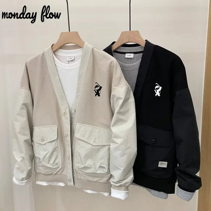 Monday Flow Autumn Golf Wear Golf Jacket Men's Golf Wear Golf Coat New Jacket Men's Golf Clothes V-Neck Windbreaker Golf Coats