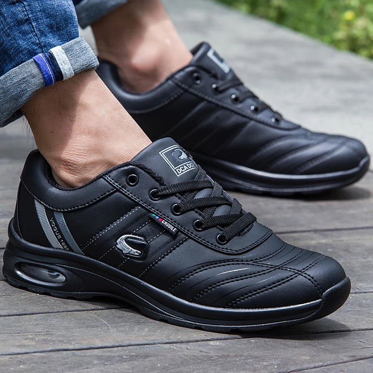 Men's Running Shoes Sport Athletic Sneakers Man Walking Gym Shoes Waterproof Leather Brand Cushion Training Tennis Golf Sneakers