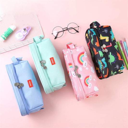 Pencil Case Kawaii Estuche Para Lápices Dinosaur Pen Box Kalemlik Papeleria Aesthetic Pouch Storage Bags Portable School Items