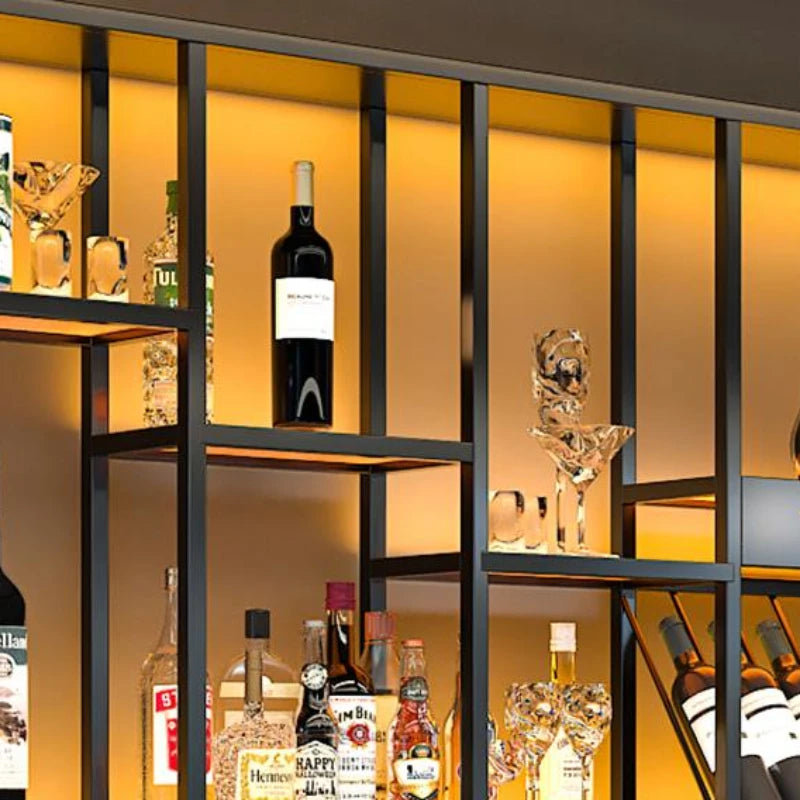 Coffee Bar Liquor Cabinet Buffet Kitchen Bottle Storage Metal Wall Wine Cellar Cabinets Display Mini Adega Barzinho Industrial