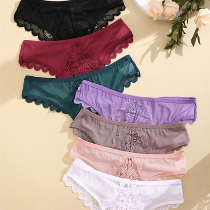 FINETOO 1Pcs Women Sexy Lace G-string Panties Sexy S-XL Perspective Girls Thongs Soft Lingerie Pantys Underwear Femme Intimates