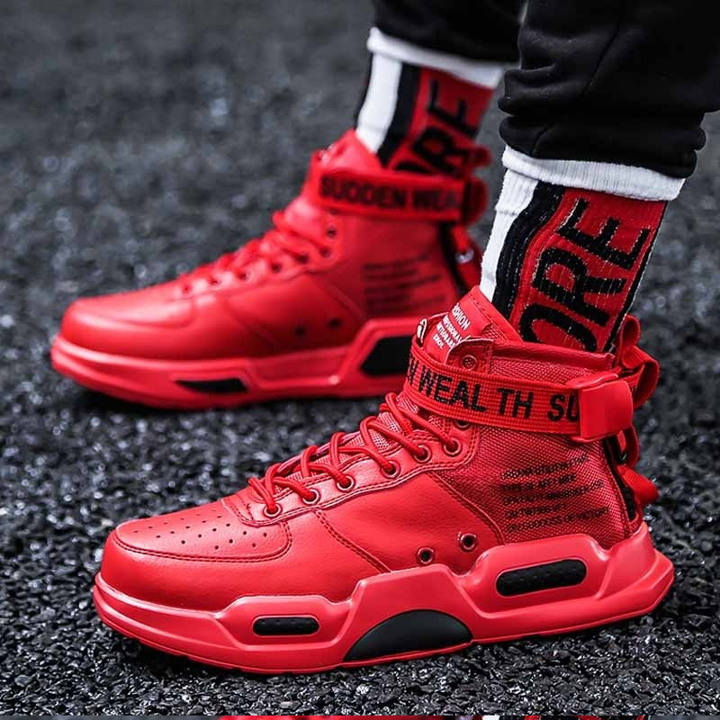 Brand Mens Casual Sneakers High-tops Sneakers Trendy Boys Basketball Sports Tennis Shoes Outdoor Off-road Shoes Couple Sneakers