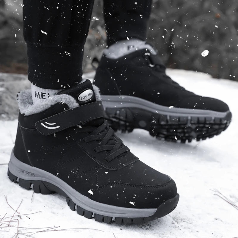 Winter Men Boots For Women Pu Leather Waterproof Sneakers Man Climbing Casual Shoes Unisex Outdoor Hiking Boots Fast Shipping