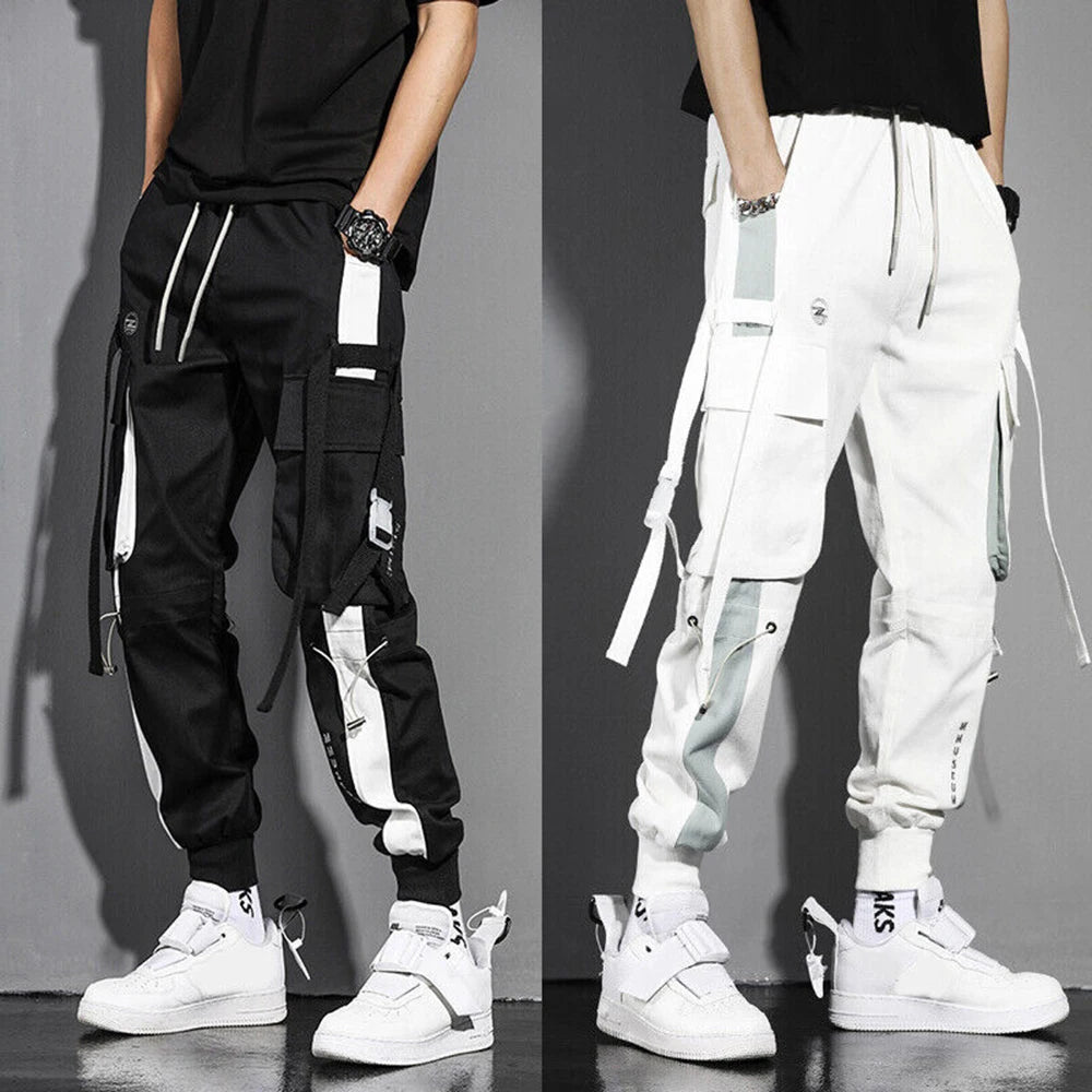 New 2024 Men Casual Trouser Streetwear High Waist Cargo Pants Joggers Versatile Hip Hop Harem Pants Casual Male Trousers