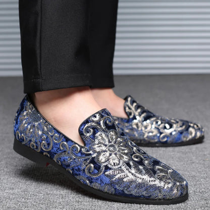 Designer Men's Dress Shoes Luxury Embroidery Men Loafers Italian Brand Wedding Shoes Fashion Party Shoes for Men Oxford Shoe New