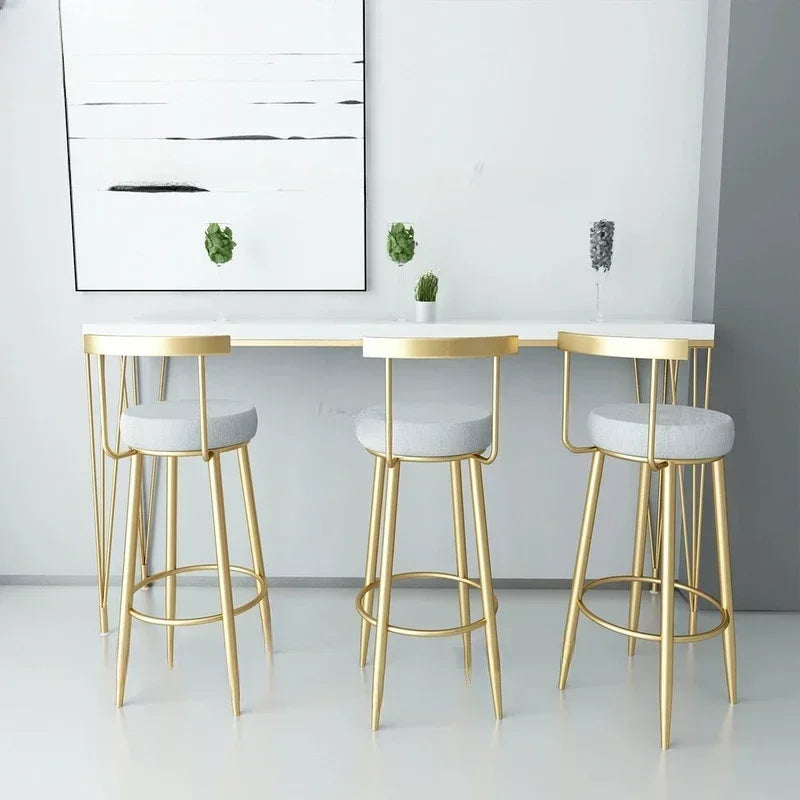 Wooden Chairs High Kitchen Stools Luxury Furniture Industrial Mid Century Chair Counter Stool Metal Floor Modern Bar Restaurant