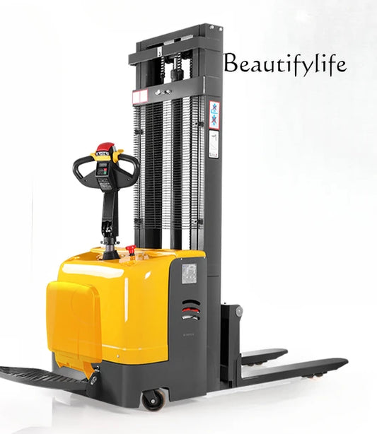 Electric Forklift Small Station Drive Walking Hydraulic Raising Loading Truck Lifting Truck Stacker