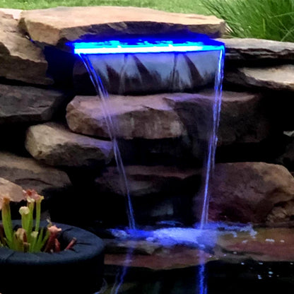 Acrylic waterfall water trough courtyard garden fish pond rockery water curtain wall water wall outlet with LED lights