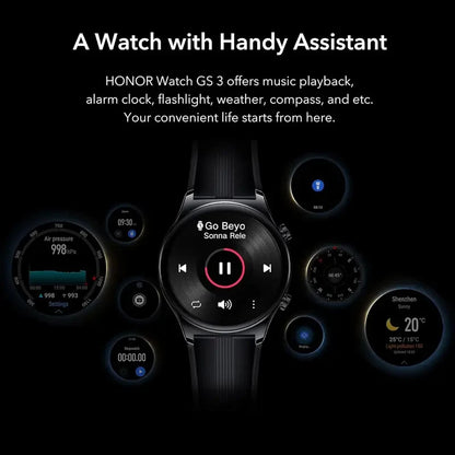 Original HONOR Watch GS 3 Smart Watch 1.43" AMOLED Screen 8 Channel Accurate Heart Rate 3D Curved Glass GPS