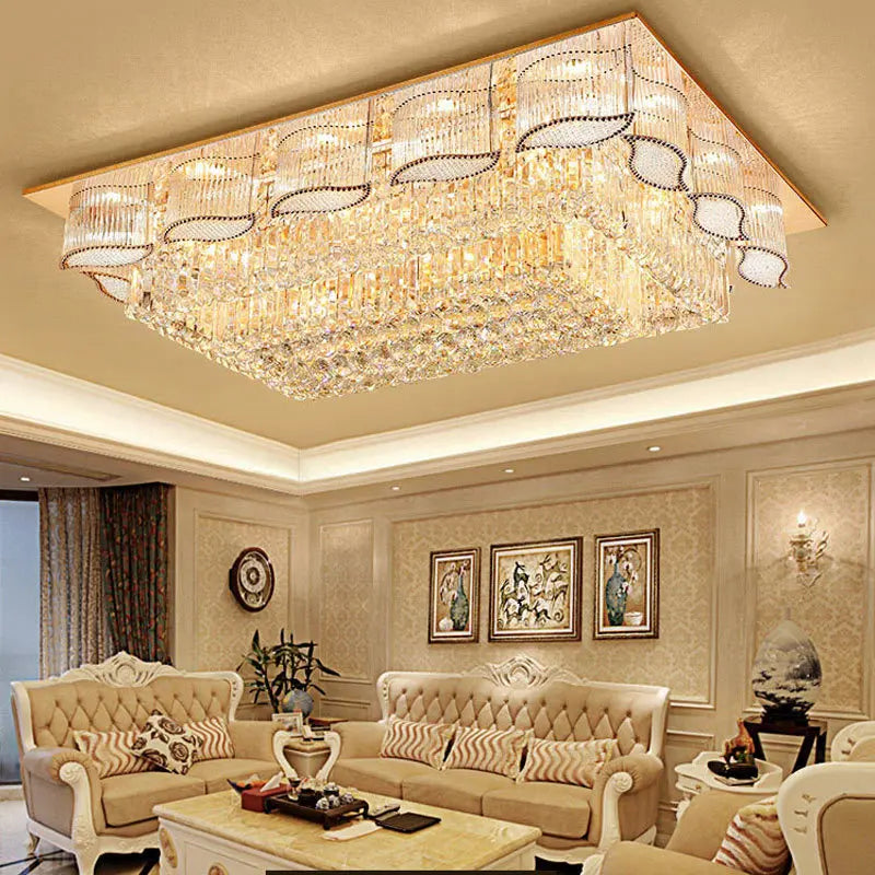 Gold Crystal Ceiling Lamp Living Room Plafonnier led Deckenleuchte Luminaire Plafonnier led Moderne Plafondlamp Ceiling Lights